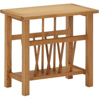 Berkfield Home Magazine Table 45x27x42 cm Solid Oak Wood in Brown | Size: 45 x 27 x 42 cm
