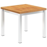 Berkfield Home Garden Side Table 45x45x38 cm Solid Acacia Wood & Stainless Steel in Brown | Size: 45 x 45 x 38 cm