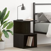 Berkfield Home Black Oak Nightstand, 35x35x55 cm, Made from Engineered Wood | Size: 35 x 35 x 55 cm