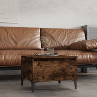 Berkfield Home Side Table Smoked Oak 50x46x35 cm Engineered Wood in Brown | Size: 50 x 46 x 35 cm