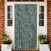 Berkfield Home Fly Curtain Green & White 100x200 cm Chenille