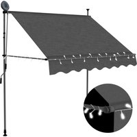 Berkfield Home Manual Retractable Awning with LED 100 cm Anthracite in Black