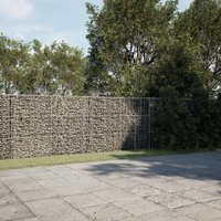 Berkfield Home Gabion Basket with Cover 600x50x150 cm Galvanised Iron in Silver | Size: 600 x 50 x 150 cm