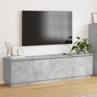Berkfield Home TV Cabinet with LED Concrete Grey 180x38x49 cm Engineered Wood | Size: 180 x 38 x 49 cm
