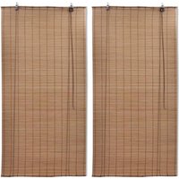 Berkfield Home Bamboo Roller Blinds 2 pcs 100 x 160 cm Brown