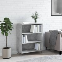 Berkfield Home Bookcase Concrete Grey 69.5x32.5x90 cm Engineered Wood in Black