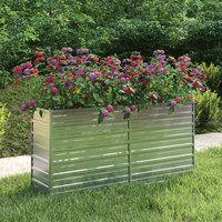 Berkfield Home Garden Raised Bed 160x40x77 cm Galvanized Steel Silver | Size: 160 x 40 x 77 cm