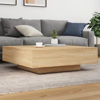 Berkfield Home Coffee Table Sonoma Oak 100x100x31 cm Engineered Wood in Brown | Size: 100 x 100 x 31 cm