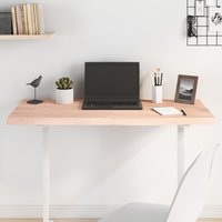 Berkfield Home Table Top 100x60x(2-4) cm Untreated Solid Wood Oak in Brown