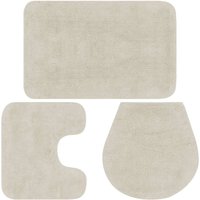 Berkfield Home Bathroom Mat Set 3 Pieces Fabric White