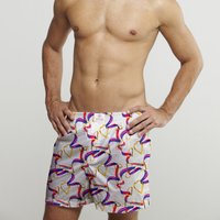 CLAUDIO LUGLI Heart Cotton Poplin Print Boxer Shorts in White | Size: Small