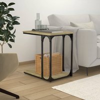 Berkfield Home Side Table Sonoma Oak 50x35x52 cm Engineered Wood in Brown | Size: 50 x 35 x 52 cm