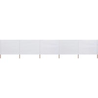 Berkfield Home 5-panel Wind Screen Fabric 600x160 cm Sand White