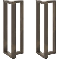 Berkfield Home Bar Table Legs T-Shaped 2 pcs Natural Steel 40x35x(110-111) cm Steel in Black