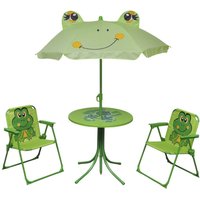 Berkfield Home 3 Piece Kids' Garden Bistro Set with Parasol Green