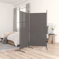 Berkfield Home 2-Panel Room Divider Anthracite 175x180 cm Fabric in Black