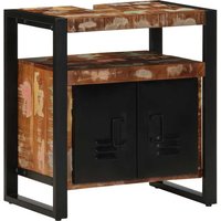 Berkfield Home Bathroom Sink Cabinet 55x35x60 cm Solid Wood Reclaimed in Brown | Size: 55 x 35 x 60 cm