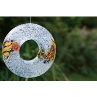 Sienna Glass Hanging Bird Feeder White