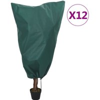 Berkfield Home Plant Fleece Covers with Drawstring 12 pcs 70 g/m² 0.8x0.8 m in Green