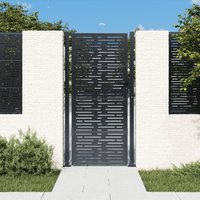 Berkfield Home Garden Gate Anthracite 105x180 cm Steel Square Design