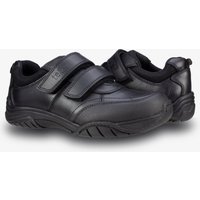 Term Footwear Boy's Chivers Black Leather Touch Tape Shoe | Size: Infant 9.5