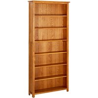 Berkfield Home 7-Tier Bookcase 90x22.5x200 cm Solid Oak Wood in Brown
