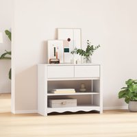 Berkfield Home Console Table "DRAMMEN" White 89, 5x37x73 cm Solid Wood Pine | Size: 5 x 37 x 73 cm
