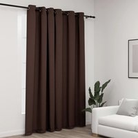 Berkfield Home Linen-Look Blackout Curtain with Grommets Taupe 290x245cm | Size: 290x245 cm