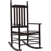 Berkfield Home Rocking Chair with Curved Seat Brown Poplar Wood
