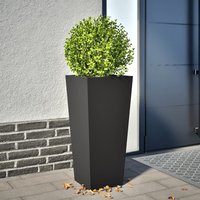Berkfield Home Garden Planter Black 35x35x75 cm Steel | Size: 35 x 35 x 75 cm