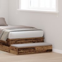 Berkfield Home Bed Drawers - Old Wood, 90 x 36.5 x 16.5 cm, Made of Engineered Wood in Brown | Size: 90 x 36.5 x 16.5 cm