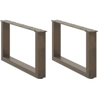 Berkfield Home Coffee Table Legs U-Shaped 2 pcs Natural Steel 70x(30-31) cm Steel in Brown