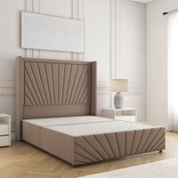 BSSPOKE Nola Divan Bed Plush Velvet 54" Headboard & No Mattress No Drawers in Bronze | Size: Single