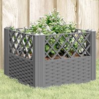 Berkfield Home Garden Planter with Pegs Light Grey 43.5x43.5x43.5 cm PP