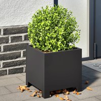 Berkfield Home Garden Planter Black 30x30x30 cm Steel | Size: 30 x 30 x 30 cm
