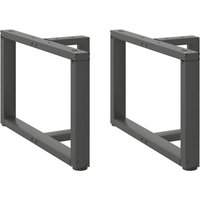 Berkfield Home Coffee Table Legs T-Shaped 2 pcs Anthracite 70x25x(42-43) cm Steel in Black