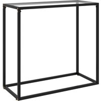 Berkfield Home Console Table Transparent 80x35x75 cm Tempered Glass in Clear | Size: 80 x 35 x 75 cm