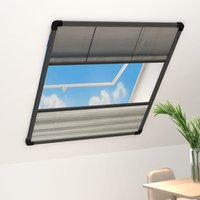 Berkfield Home Plisse Insect Screen for Windows Aluminium 80x100cm with Shade in Black | Size: 80x100 cm