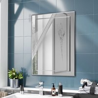 Nes Home Lawerence 500 x 700 Double Layer Bathroom Mirror in Silver
