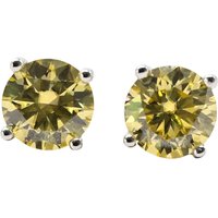 Harfi Women's Citrine Moissanite Crystal Sterling Silver Earrings in Green