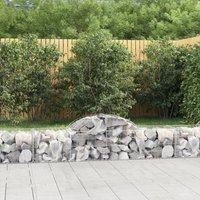 Berkfield Home Arched Gabion Baskets 5 pcs 200x50x40/60 cm Galvanised Iron in Silver