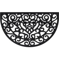 Berkfield Home Door Mat Half Round 45x75 cm Rubber in Black