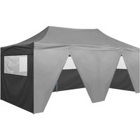 Berkfield Home Professional Folding Party Tent with 4 Sidewalls 3x6 m Steel Anthracite in Black