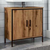 Berkfield Home Sink Cabinet Artisan Oak 60x30x60 cm Engineered Wood in Brown | Size: 60 x 30 x 60 cm