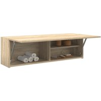 Berkfield Home Bathroom Wall Cabinet Sonoma Oak 100x25x30 cm Engineered Wood in Brown | Size: 100 x 25 x 30 cm