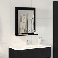 Berkfield Home Bathroom Mirror Black Oak 50x12x60 cm Engineered Wood | Size: 50 x 12 x 60 cm