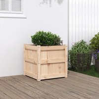 Berkfield Home Garden Planter 50x50x50 cm Solid Wood Pine in Brown | Size: 50 x 50 x 50 cm