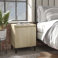 Berkfield Home Bed Cabinets with Metal Legs 2 pcs Sonoma Oak 40x30x50 cm in Brown | Size: 40 x 30 x 50 cm