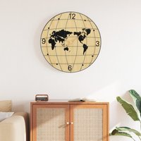 Berkfield Home Wall Clock Yellow & Black √ò50 cm Engineered Wood
