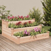 Berkfield Home Garden Raised Bed 120x120x56 cm Solid Wood Fir in Brown | Size: 120 x 120 x 56 cm